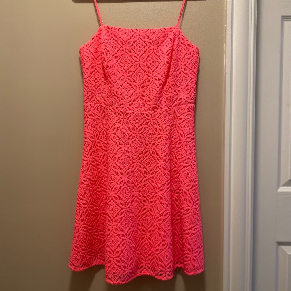 Lilly Pulitzer Hot Pink Crochet Dress - size M